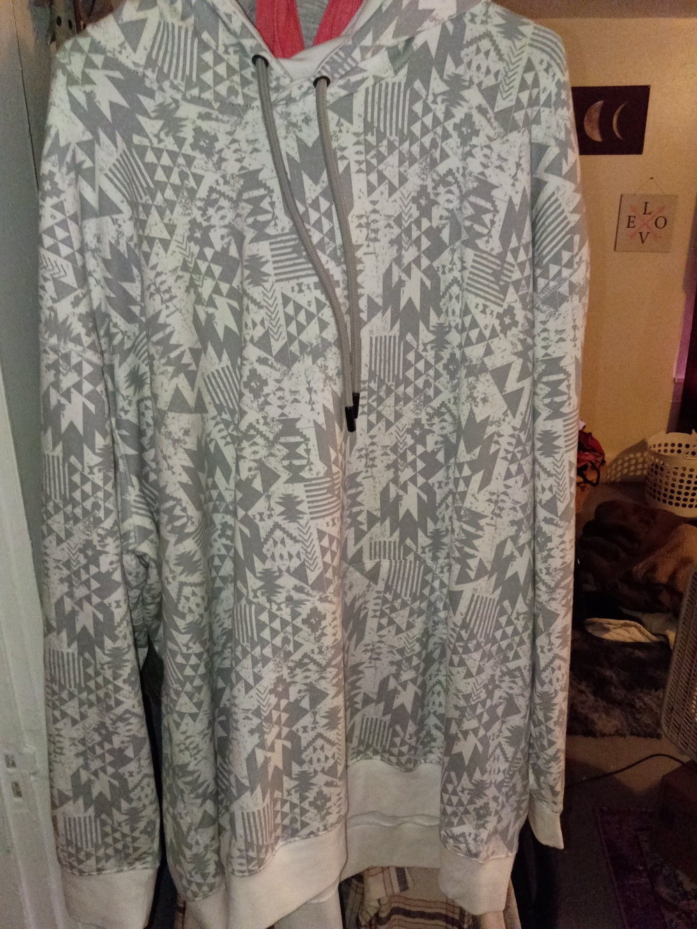 Light Gray & White Geometric Hoodie FOUNDRY